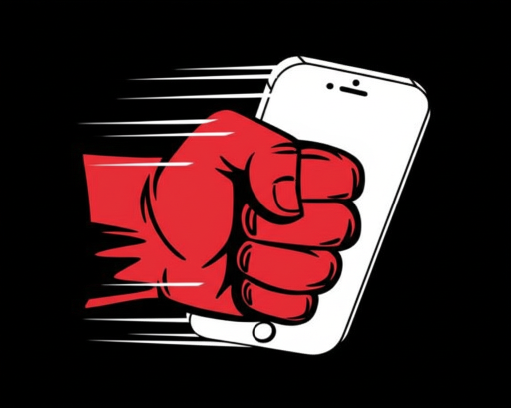 Hold your phone in your fist and punch